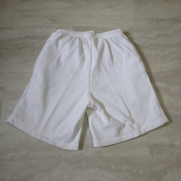 Vintage Lightning Bolt White Sweat Shorts 50/50 Made in USA Size Medium - Picture 5 of 9